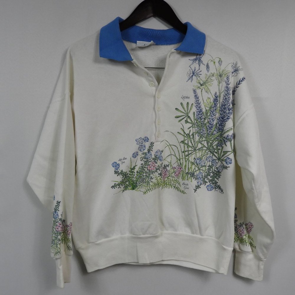 A4 Artisans Sunschein Designs Fairycore Grannycore Floral Sweatshirt